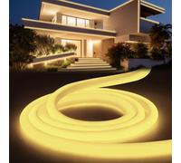 YOODI Luces LED Lights Blanco Cálido 20m, Flexible Tira de Led Habitacion 220V, Tubo Redondo Cortable Fita Led IP65 a Prueba de Agua para Habitación, Jardín, Fiesta, Incluye Fuente de Alimentación