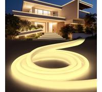 YOODI Luces LED Lights Blanco Neutro 20m, Flexible Tira de Led Habitacion 220V, Tubo Redondo Cortable Fita Led IP65 a Prueba de Agua para Habitación, Jardín, Fiesta, Incluye Fuente de Alimentación