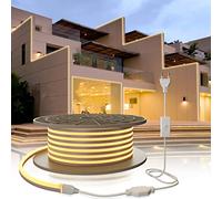 YOODI Tira LED 220V Strip Light 30M Exterior y Interior Impermeable Neón Flexible IP65 120 LED/M para Dormitorio Bar Hotel Patio Jardín Escaleras, con Adaptador y Controlador