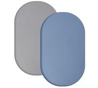 Yoofoss Juego de 2 Sábana Bajera Ajustable 55x90 cm 100% Algodón Muselina Sábanas Bajeras para Cuna Bebé Colchón Suave Protector (Gris Azul)