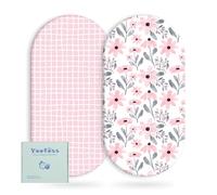 Yoofoss Juego de 2 Sábanas Bajeras Ajustables para Cuna Bebé Protector de Colchón Cubrecolchones Bebe Microfibra Suave y Transpirable 38x77 cm 41x81 cm 40x90 cm para Sabanas Capazo Cubre Colchon