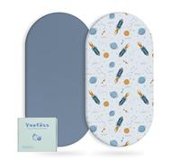 Yoofoss Juego de 2 Sábanas Bajeras Ajustables para Cuna Bebé Protector de Colchón Cubrecolchones Bebe Microfibra Suave y Transpirable 38x77 cm 41x81 cm 40x90 cm para Sabanas Capazo Cubre Colchon