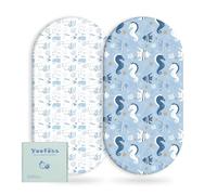 Yoofoss Juego de 2 Sábanas Bajeras Ajustables para Cuna Bebé Protector de Colchón Cubrecolchones Bebe Microfibra Suave y Transpirable 38x77 cm 41x81 cm 40x90 cm para Sabanas Capazo Cubre Colchon