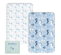 Yoofoss Juego de 2 Sábanas Bajeras Ajustables para Cuna de Bebé 60x120 cm Protector de Colchón Cubrecolchones Bebe Microfibra Suave y Transpirable para Cuna Sabanas Capazo Cubre Colchon