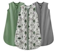 Yoofoss Paquete de 3 Saco de Dormir para Bébé de Verano 100% Algodón 0.5 TOG Cremalleras de 2 Transpirable Saco de Dormir 84 cm para Niñas Niños 12-18 Meses