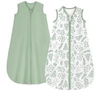 Yoofoss Saco de Dormir Bebe 1.0 Tog 78cm/6-12 meses, Paquete de 2, 100% Algodón, Transpirable, para Unisex Niñas Niños