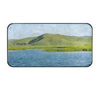 Yoogain Alfombra de cocina Green Mountain Blue Lake Scenery de 39 x 20 pulgadas