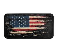 Yoogain Alfombra de pelo bajo vintage con bandera americana negra de 39 x 20 pulgadas