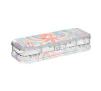Yoogain Animal Sea Hiding in The Coral Reef - Estuche de plástico transparente de 2 capas para suministros de papelería con tapa a presión