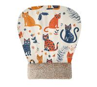 Yoogain Art Orange and Navy Playful Cat Bag Bed Cave for Indoor Cats Hideway for Cute Winter Cozy Self Warm