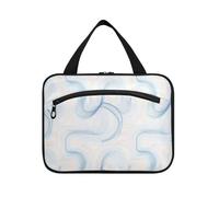 Yoogain Bolsa de viaje colgante verde abstracta de moda con gancho, bolsas portátiles de diseño para artículos de tocador para viajeros, hotel, bolso de viaje para mujer, L, Arte abstracto de línea