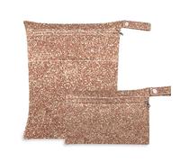 Yoogain Bolsas a prueba de desorden para trajes de baño, paquete de 2 bolsas húmedas para traje de baño con asas para piscina (Fake Tan Glitter)