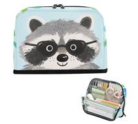 Yoogain Bolsas de maquillaje de gran capacidad, organizador de almacenamiento grande para hombres, suministros escolares preparados, Just A Girl Who Loves Raccoon