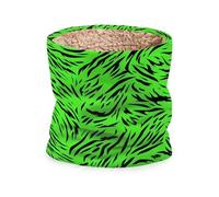 Yoogain Bufanda de invierno con textura de piel de tigre verde fluorescente, para clima frío, deportes al aire libre, polaina, máscara gruesa con forro polar térmico para hombres y mujeres