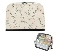 Yoogain Caja de lápices de gran capacidad, bolsa de cosméticos portátil, almacenamiento de artículos de papelería para niños, artículos imprescindibles para la escuela, estilo William Morris