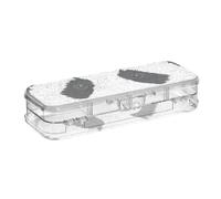 Yoogain Caja de lápices transparente de 2 capas con estampado de panda animal para la escuela con broche y tapa