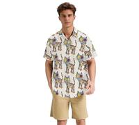Yoogain Camisa de manga corta con botones para hombre, diseño de gatos coloridos, estilo extraño, estilo casual, vacaciones, playa, verano, S-3XL, Gatos coloridos de estilo extraño, 3XL