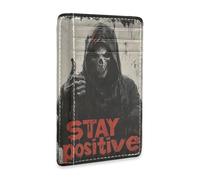 Yoogain Cartera de piel para hombre con diseño de calavera de Dios de la Muerte, delgada con ventana de identificación, bloqueo RFID, cartera pequeña para tarjetas para hombres y mujeres