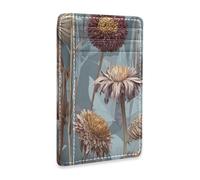 Yoogain Cartera delgada de cuero para hombre con ranura para efectivo, bloqueo RFID, para hombre y mujer, diseño retro de flores marchitas