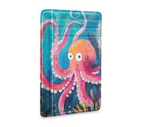 Yoogain Cartera pequeña de piel para hombre, diseño de animales escondidos en el arrecife de coral, ultrafina, con ventana de identificación, bloqueo RFID, tarjetero delgado para hombres y mujeres