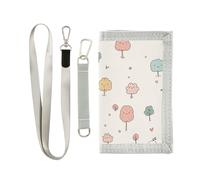 Yoogain Cartera plegable de nailon con cordón para hombre, diseño de pájaros pequeños de dibujos animados, color blanco, caricatura, árbol pequeño, pájaros, lindo, blanco, 1 size, Moda