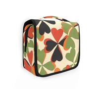 Yoogain Clover Design - Bolsa de viaje para artículos de tocador con gancho para colgar, impermeable, con compartimentos y asa
