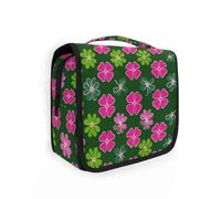 Yoogain Clover Leaf - Bolsa de maquillaje portátil para hombre con gancho para colgar, organizador portátil con compartimentos y asa