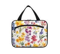 Yoogain Florals Jacintos Begonia Jacinto colgante bolsa de cosméticos para mujer con gancho, bolsa de maquillaje multifuncional de diseño para adultos cruceros bolso de mano para hombre L, Jacintos