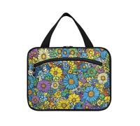 Yoogain Girasol Beauty Summer Flowers - Bolsa de viaje para mujer con gancho, bolsa de maquillaje portátil de diseño para mujer, neceser, organizador de maquillaje para L, Girasol Beauty Flores de