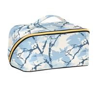 Yoogain Jon Klassen - Bolsa de cosméticos con divisores, diseño de camuflaje, color azul cielo, capacidad ligera, bolsa de cosméticos de viaje, accesorios de tamaño de viaje