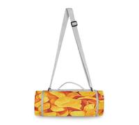 Yoogain - Juego de cestas redondas para picnic - Se adapta a 2 adultos, accesorios de verano, gran playa, picnic de doble capa, sin arena, alfombra suave de 58 pulgadas (color amarillo de dibujos