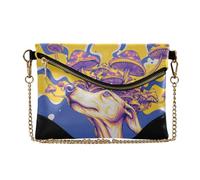 Yoogain Monederos de piel sintética para mujer, elegantes bolsos de noche para boda, perros locos, hongos, multicolor