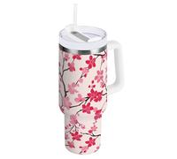 Yoogain Peach Cherry Vacuum - Vaso térmico de 1,2 l con tapa, botella de agua, boca ancha, para hombre y mujer