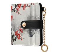 Yoogain Plum Tree in The Snow - Cartera clásica plegable de piel sintética para mujeres, niños y niñas