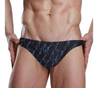 Yoogain Traje de baño deportivo para hombre de talle bajo, Rayo azul, S