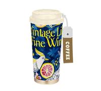 Yoogain Vintage Like Fine Wine Animal Fruit Vasos de café coloridos de viaje con tapas, taza de café de acero inoxidable taza térmica para bebidas frías y calientes, 17 onzas, a prueba de fugas