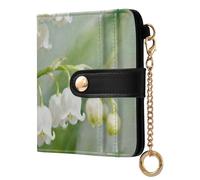 Yoogain White Lily Of The Valley - Cartera plegable de piel sintética para mujer, práctica y minimalista, para hombres y mujeres