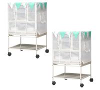 Yooghuge 2 forros prácticos para bordes de jaula de pájaros, protección contra salpicaduras, barrera lateral, accesorios para jaula