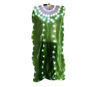 Yooghuge Abanico de danza LED hecho a mano con diseño de mano derecha, ventilador de seda largo iluminado para bailarines e intérpretes o ejecutantes, accesorios de baile al aire libre