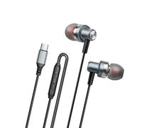 Yooghuge Auriculares con cable tipo C con cable de metal estéreo, sintonización digital, auriculares de decodificación digital de 120 cm, cómodos graves tipo C