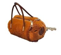 Yooghuge Bolso de hombro de felpa para mujer, bolso de hombro suave y mullido con asa superior, bolso cruzado de moda con asa superior, Capibara marrón, One Size