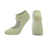 Yooghuge Calcetines de pilates para mujer, de algodón, antideslizantes, para trampolines, fitness, entrenamiento, baile, uso doméstico, agarre, verde, Altoa única