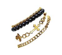 Yooghuge Colección de 4 pulseras únicas con cuentas de cruces, joyería de moda para expresión de fe