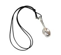 Yooghuge Collar de plata hecho a mano con diseño de cuchara de plata de moda, elegante cordón de nudo para los amantes de la moda