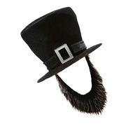 Yooghuge Divertido sombrero de pirata con bigote para disfraz de Halloween, accesorios para fiestas, eventos de juego de rol, tamaño adulto, cómodo, sombrero de pirata para adultos con forro interior