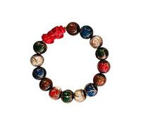 Yooghuge Exquisito dije de animal colorido con cuentas de cristal, elegante cadena de mano, accesorios para riqueza y fortunas, reuniones de negocios, 12mm, como se describe