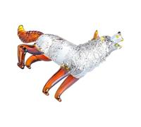Yooghuge Figura de lobo de cristal de cristales, estatua de lobo aullido, escultura de animales de cristal, pisapapeles coleccionables, decoración del hogar