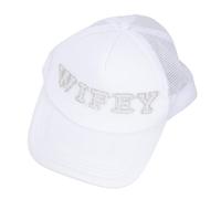 Yooghuge Gorra de béisbol para novia, diseño de letra de perla, con texto en inglés "Mr Mrs", para parejas, para novia, ducha, ala larga, regalo de luna de miel, sombrero de boda, C, Talla única
