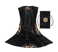 Yooghuge Mantel de tarot vintage con bolsa cuadrada de tarot, funda de mesa para fiestas, adivinaciones con bolsa de cordón, mantel para leer, bolsa cuadrada de terciopelo