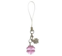 Yooghuge Moderno colgante de aleación de cuatro hojas para teléfono, diseño translúcido verde, llavero portátil, cadena de resina resistente, elegante dije para teléfono, C, Hanging rope